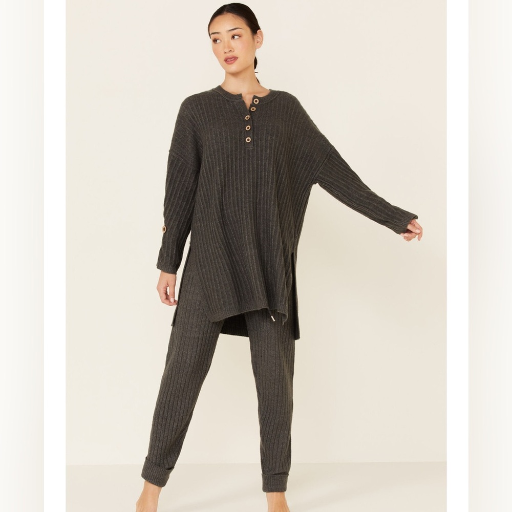 Free People | Around the Clock Ribbed Knit Sweater & Joggers